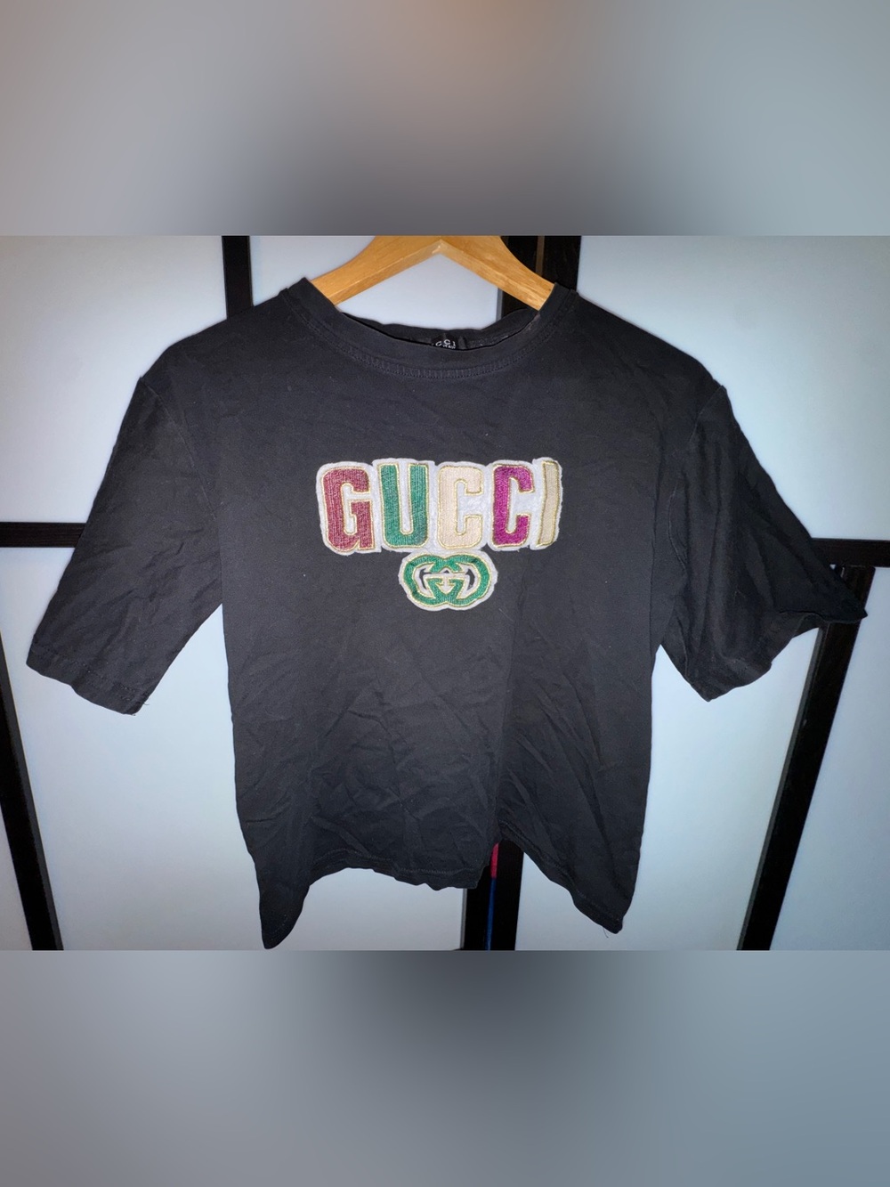 Gucci Black Logo Patch Short Sleeve Tee